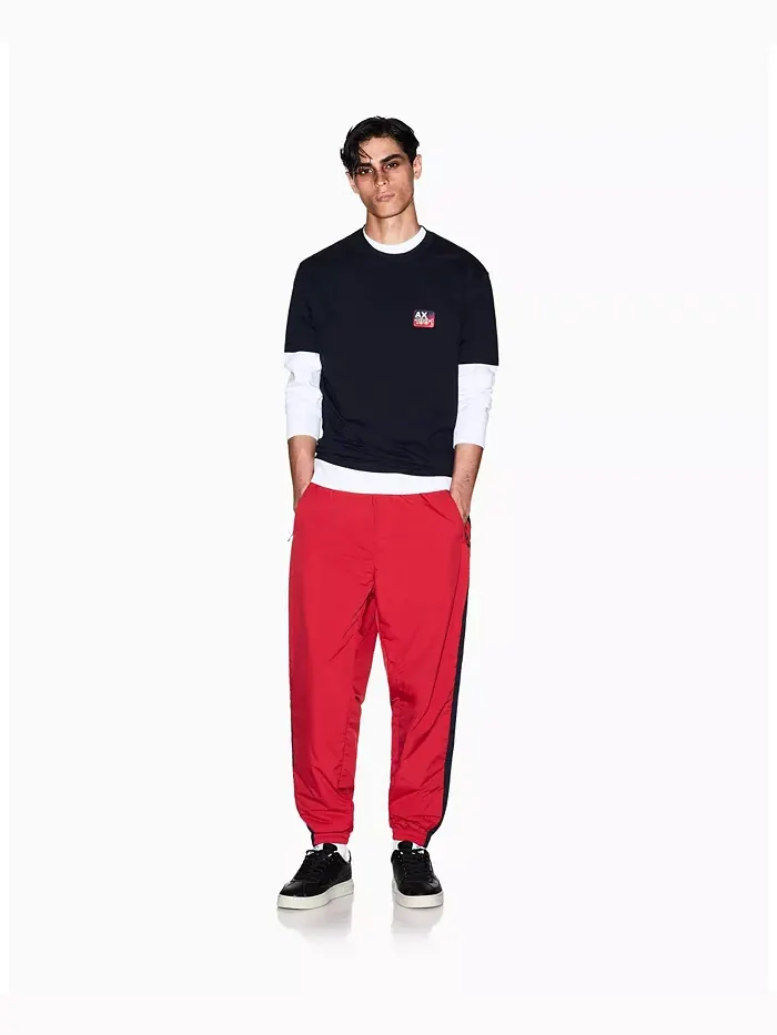 Мужская футболка с графическим нагрудным значком A|X Armani Exchange — изображение 2 из 5, синий