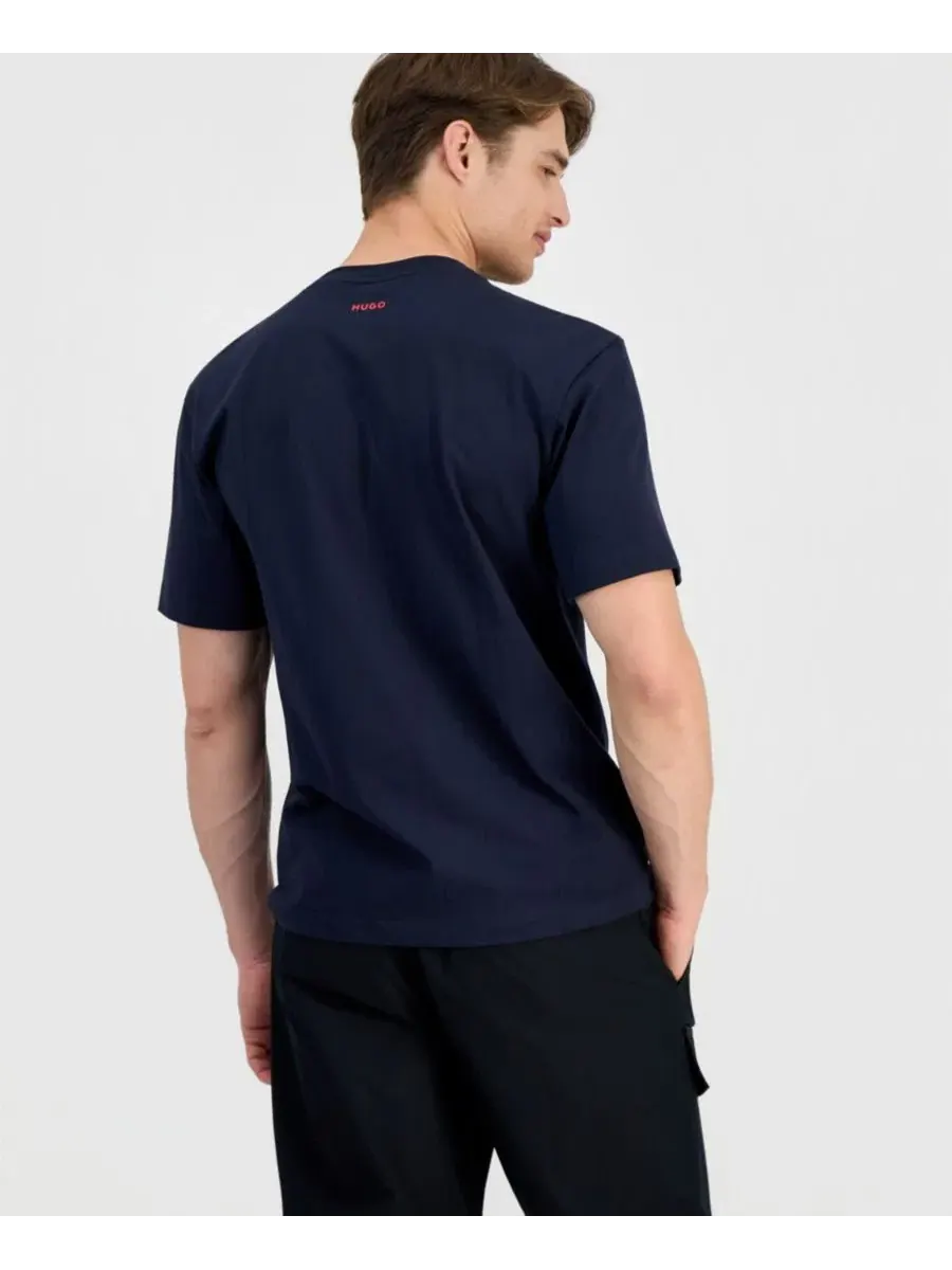 Мужская футбольная футболка свободного кроя Hugo Boss — изображение 4 из 4, синий