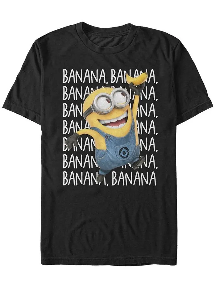 Мужская футболка с коротким рукавом Minions Gone Bananas Fifth Sun — изображение 1 из 1, черный