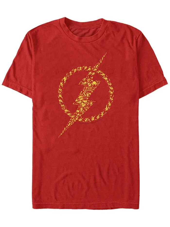 Мужская футболка DC с короткими рукавами и логотипом Flash Icon, наполненным молниями Fifth Sun — изображение 1 из 1, красный