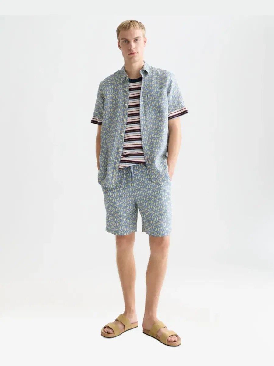 Мужские бермуды Fave из льняной смеси с принтом Scotch & Soda — изображение 2 из 6, серый