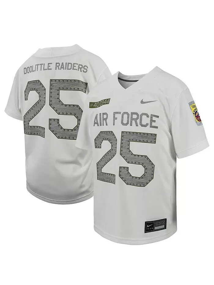 Джерси для футбольного матча Big Boys # 25 White Air Force Falcons Nike — изображение 1 из 3, белый