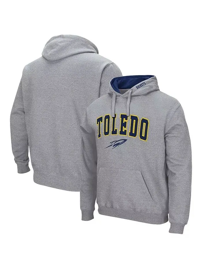 Мужская серая толстовка с капюшоном Toledo Rockets Arch and Logo Colosseum — изображение 1 из 3