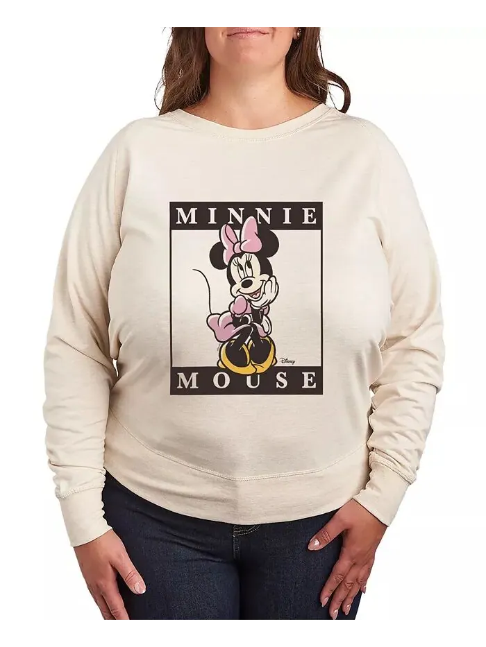 Футболка-пуловер с принтом Минни Маус от Disney размера плюс Hybrid Apparel — изображение 1 из 3, бежевый/хаки