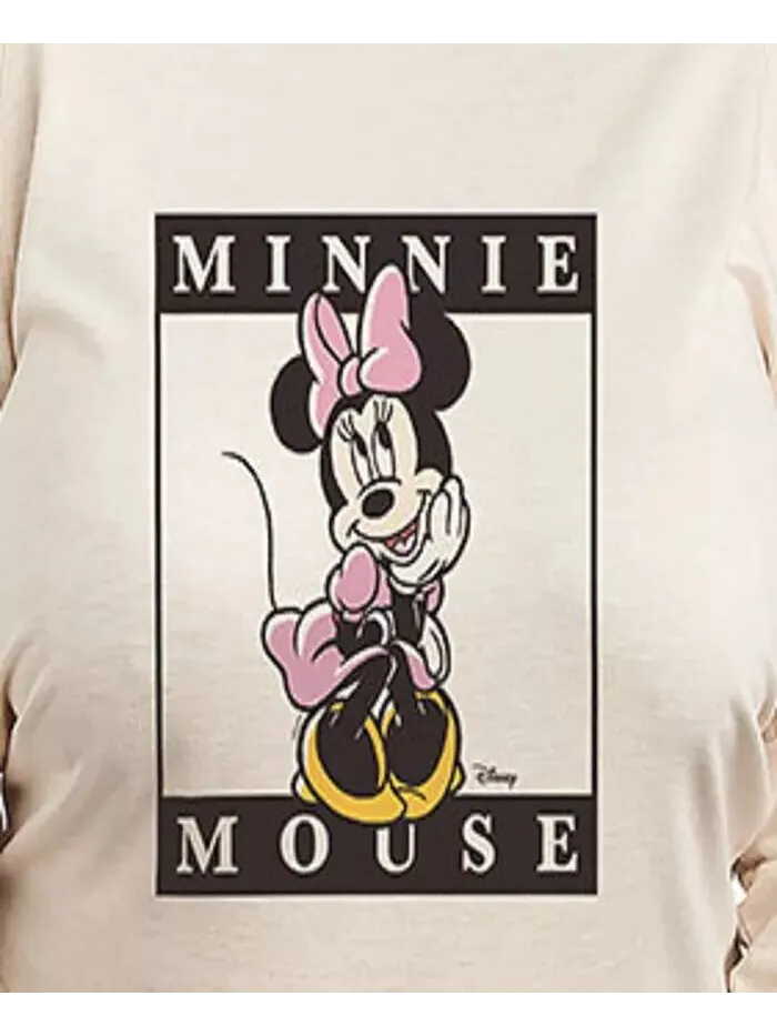 Футболка-пуловер с принтом Минни Маус от Disney размера плюс Hybrid Apparel — изображение 3 из 3, бежевый/хаки