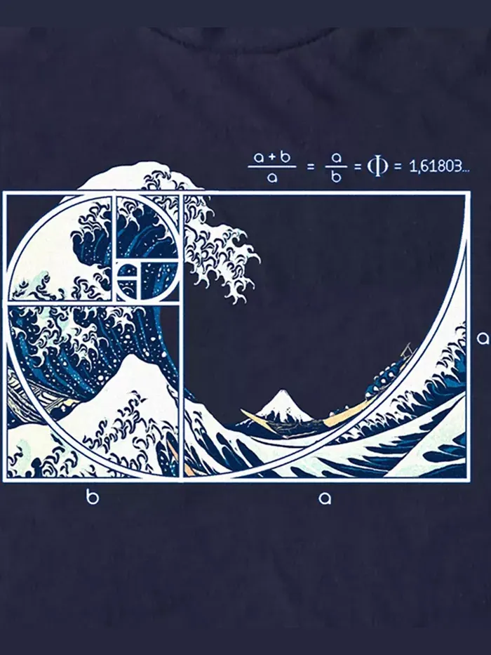 Мужская футболка с коротким рукавом The Great Fibonacci Wave Design By Humans — изображение 3 из 3, темно-синий