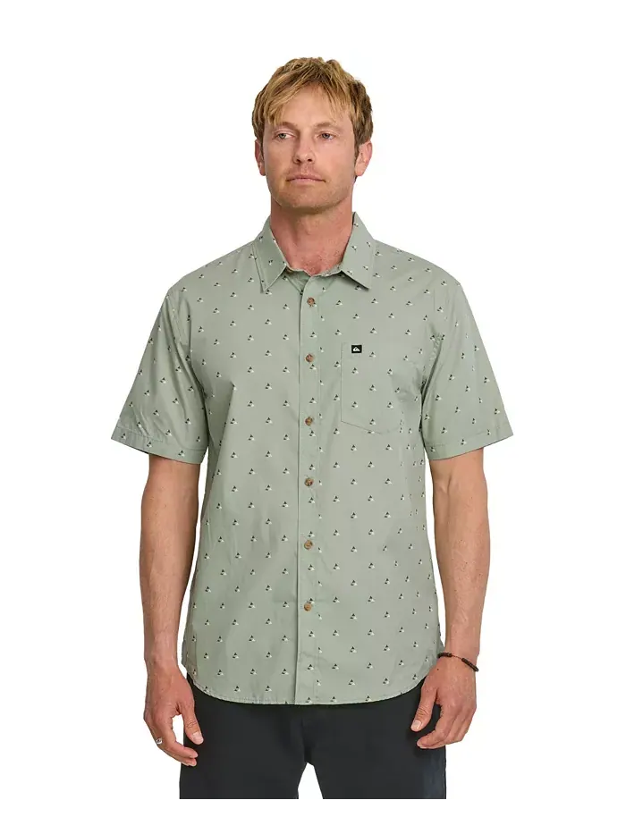 Мужская рубашка с коротким рукавом Kapu Mini Classics Quiksilver — изображение 1 из 5, зеленый