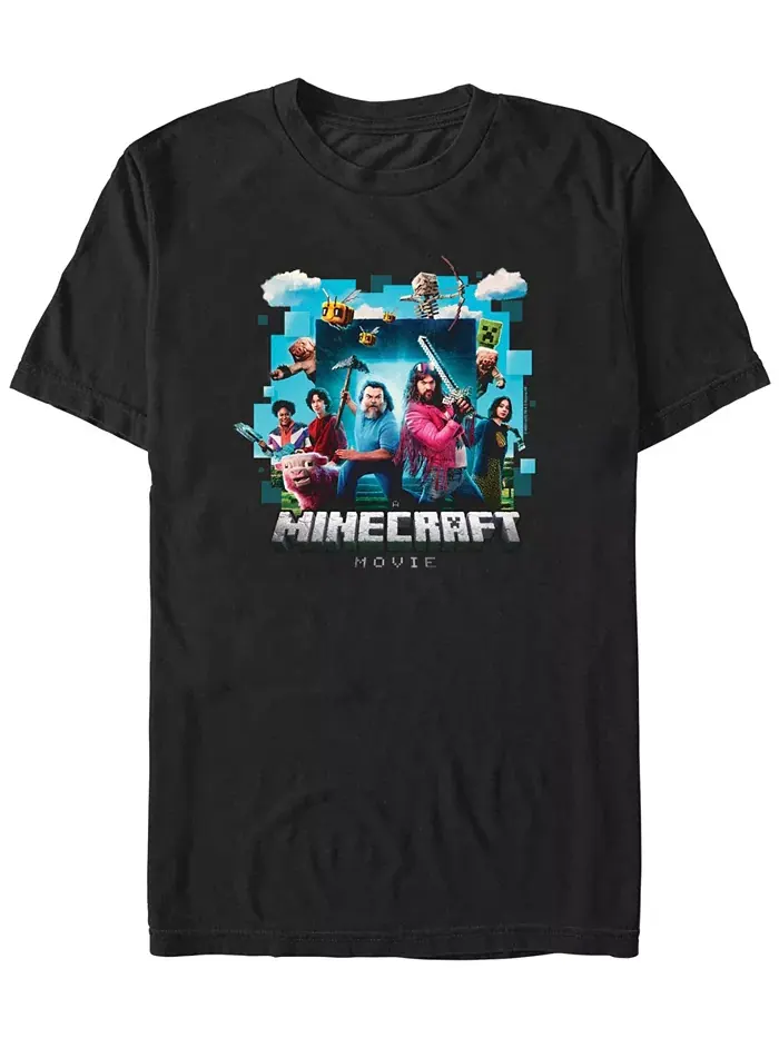 Мужская футболка с коротким рукавом Minecraft Movie Adventure Gang Fifth Sun — изображение 1 из 3, черный