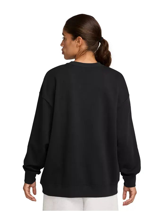 Спортивная одежда для женщин: свободный худи Club Fleece с круглым вырезом Nike — изображение 3 из 4, черный/белый