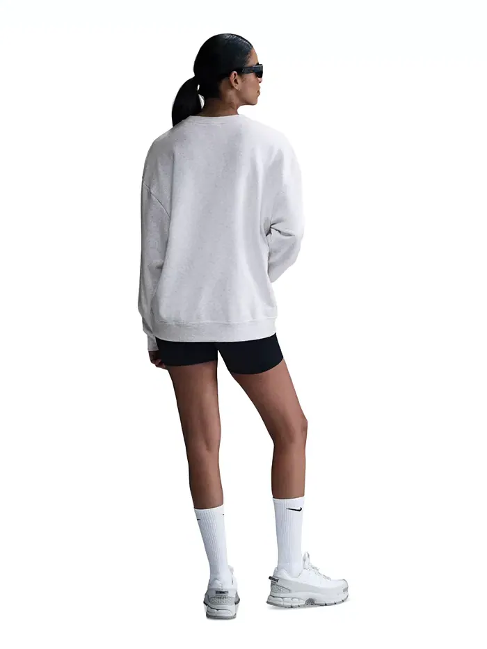 Спортивная одежда для женщин: свободный худи Club Fleece с круглым вырезом Nike — изображение 4 из 4, черный/белый