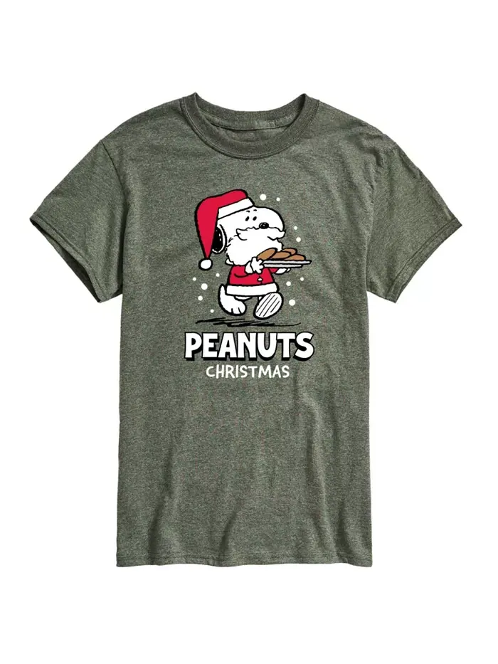 Мужская футболка с коротким рукавом Peanuts Snoopy Santa AIRWAVES — изображение 1 из 3, зеленый