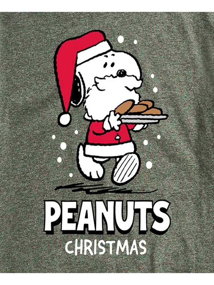 Мужская футболка с коротким рукавом Peanuts Snoopy Santa AIRWAVES — изображение 3 из 3, зеленый