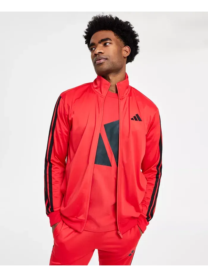 Мужской трикотажный топ с тремя полосками, стандартный размер adidas