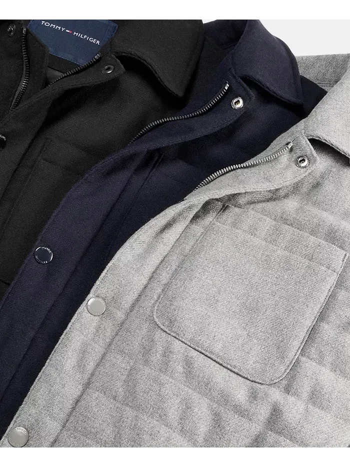 Мужская стеганая рубашка-куртка Tommy Hilfiger — изображение 5 из 5, синий