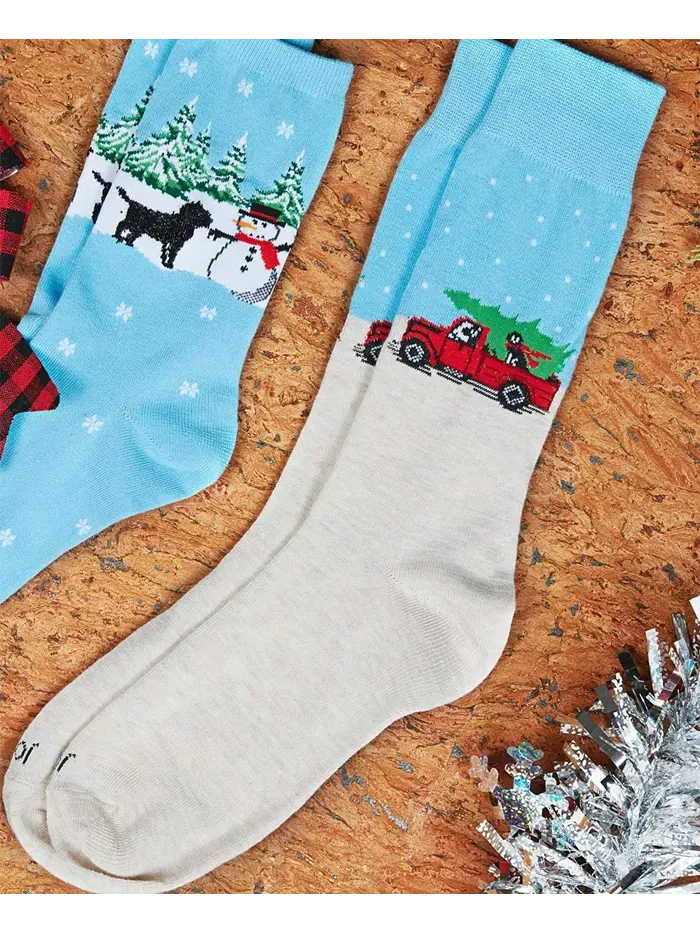 Мужские праздничные носки Holiday Pup Pick Up Crew Memoi — изображение 4 из 4, бежевый/бежевый