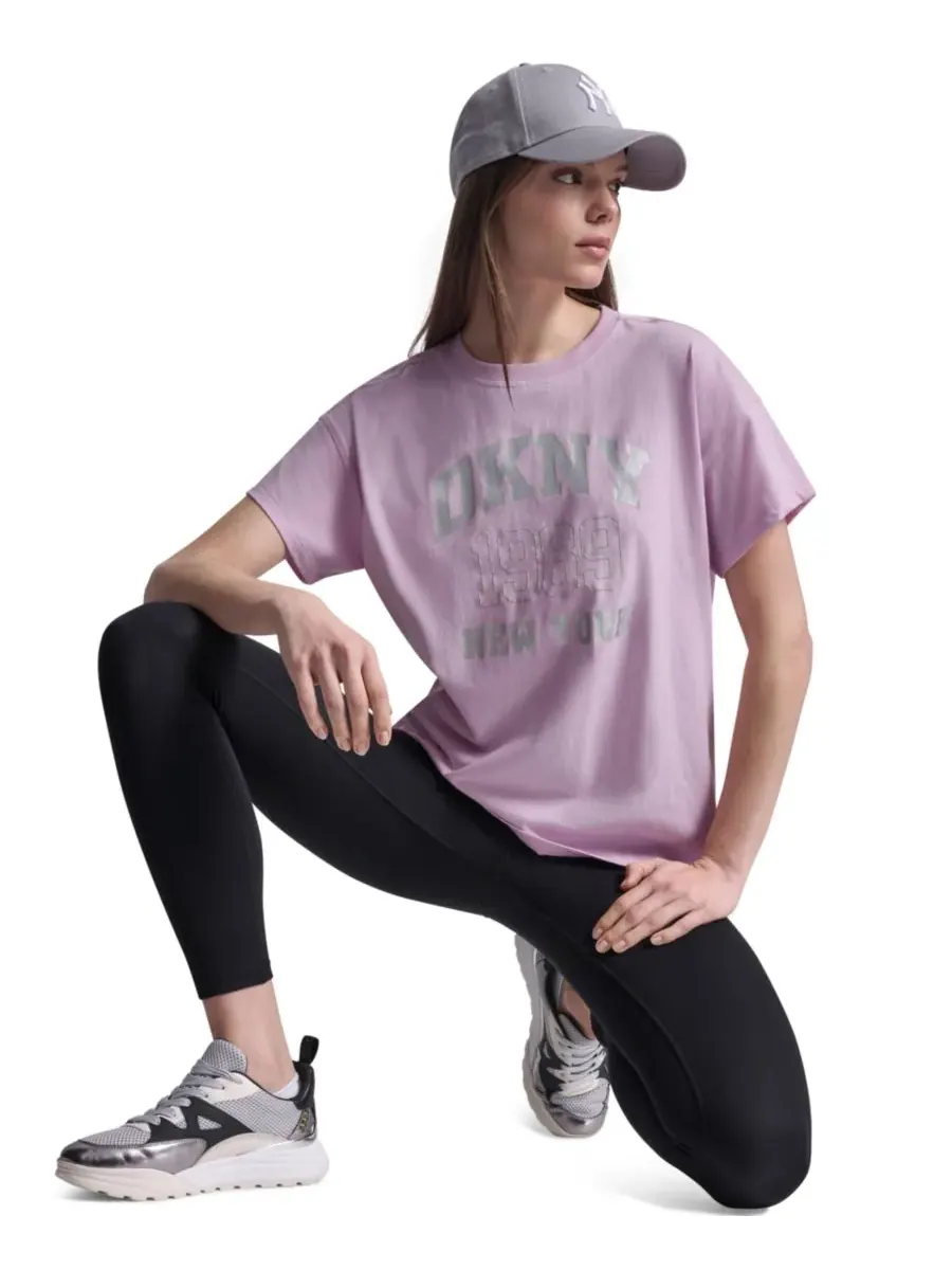 Футболка с коротким рукавом DKNY New York 1989 с логотипом DKNY Sport — изображение 5 из 8, розовый