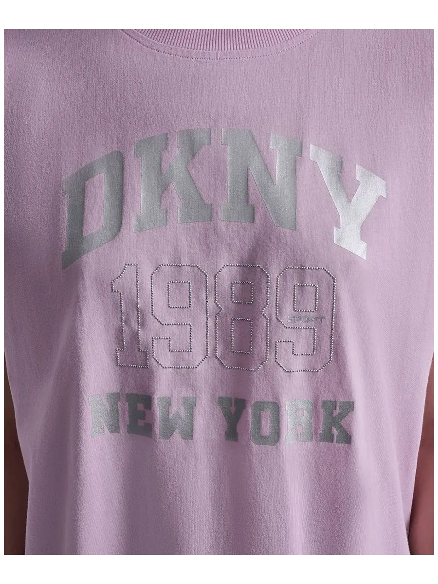 Футболка с коротким рукавом DKNY New York 1989 с логотипом DKNY Sport — изображение 8 из 8, розовый