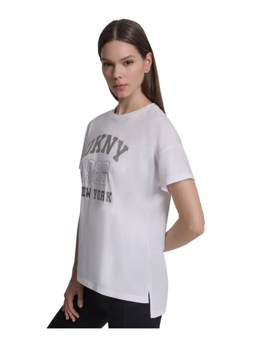Футболка с коротким рукавом DKNY New York 1989 с логотипом DKNY Sport — изображение 3 из 5, белый