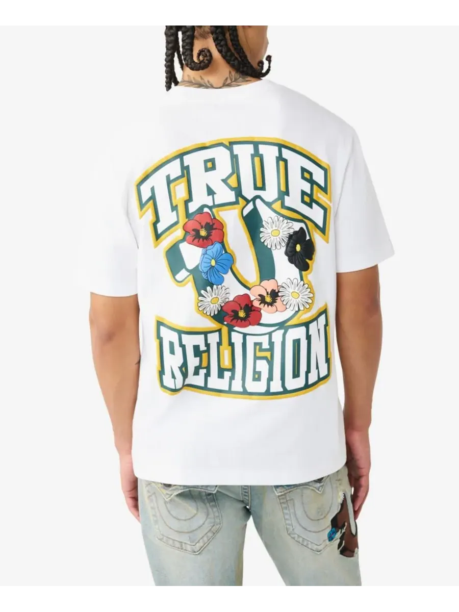 Мужская футболка с коротким рукавом в виде подковы для сада True Religion — изображение 4 из 9, зеленый