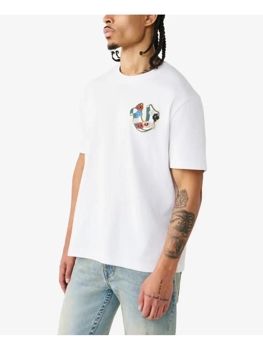 Мужская футболка с коротким рукавом в виде подковы для сада True Religion — изображение 5 из 9, зеленый