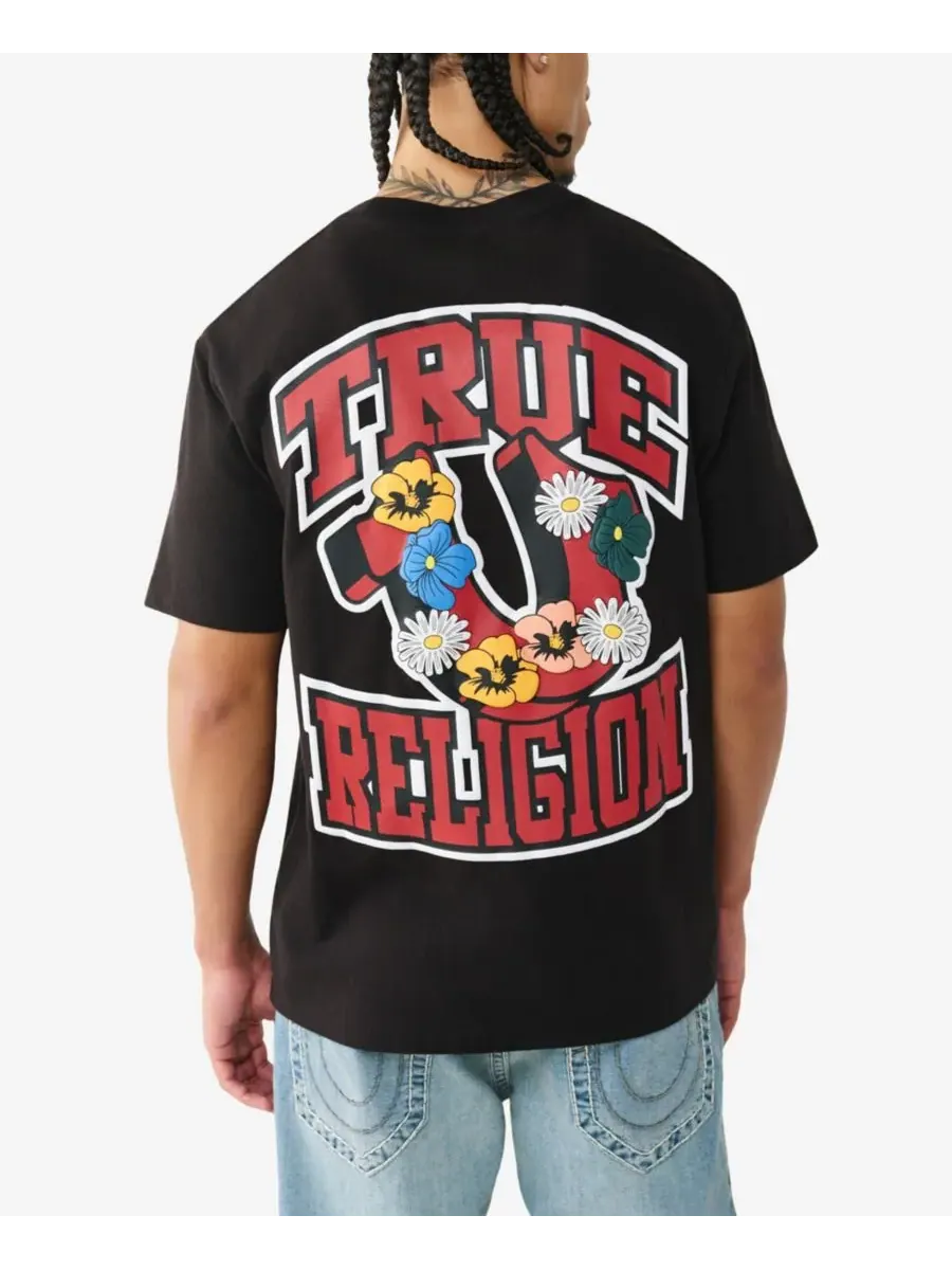 Мужская футболка с коротким рукавом в виде подковы для сада True Religion — изображение 7 из 9, зеленый
