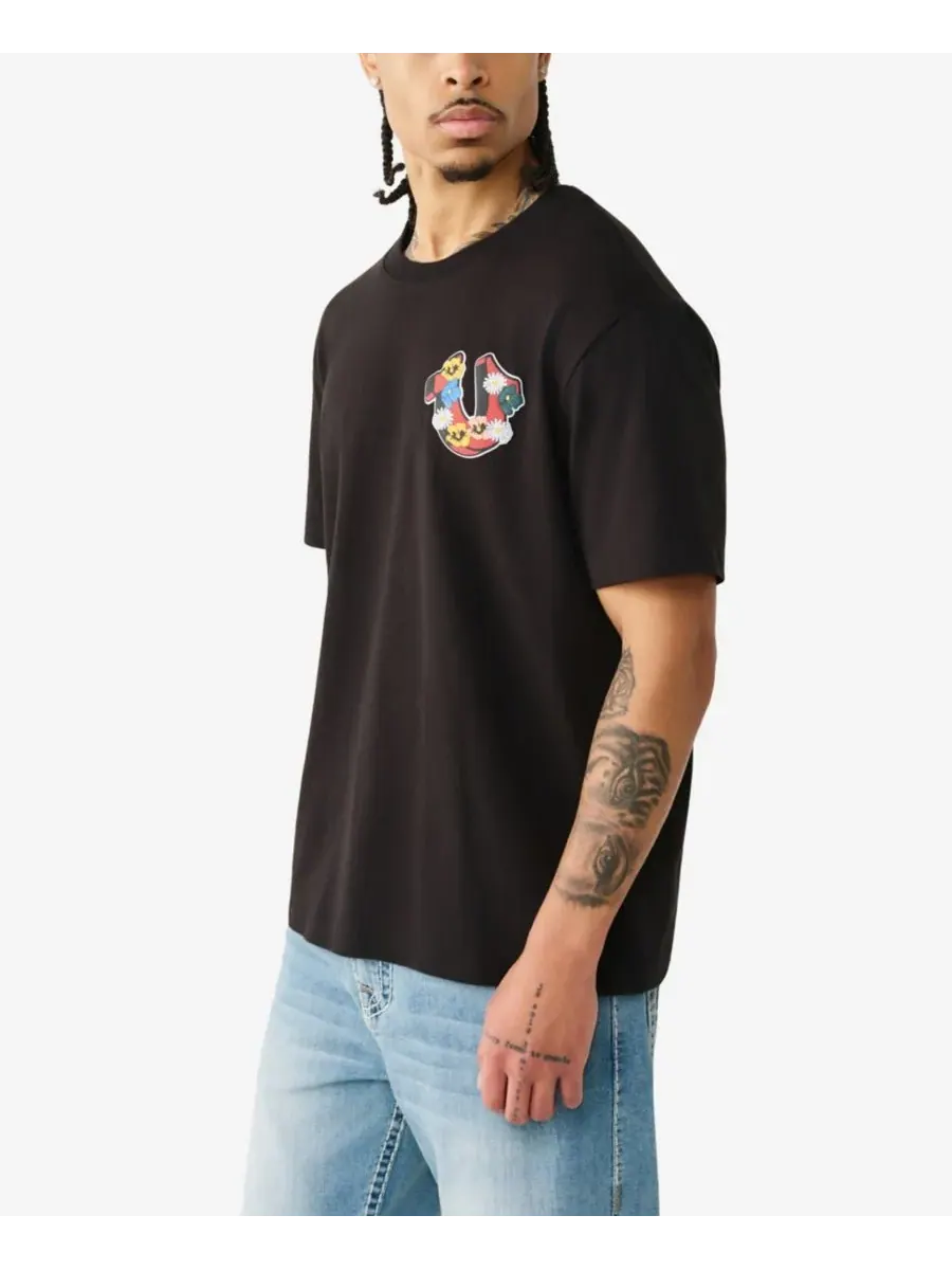 Мужская футболка с коротким рукавом в виде подковы для сада True Religion — изображение 8 из 9, зеленый