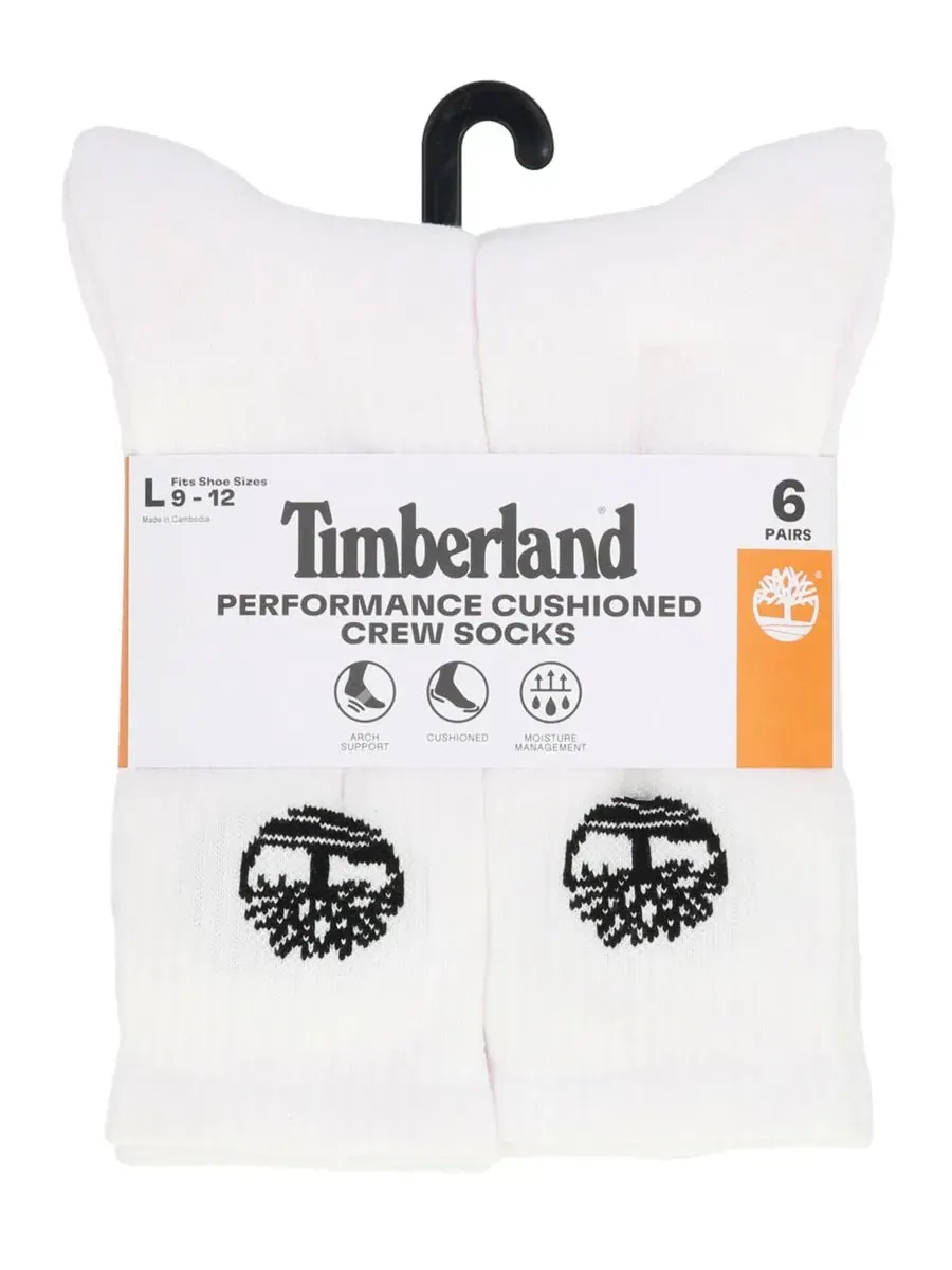 Мужские носки Millboro Crew Socks (6 пар) Timberland — изображение 3 из 3, белый