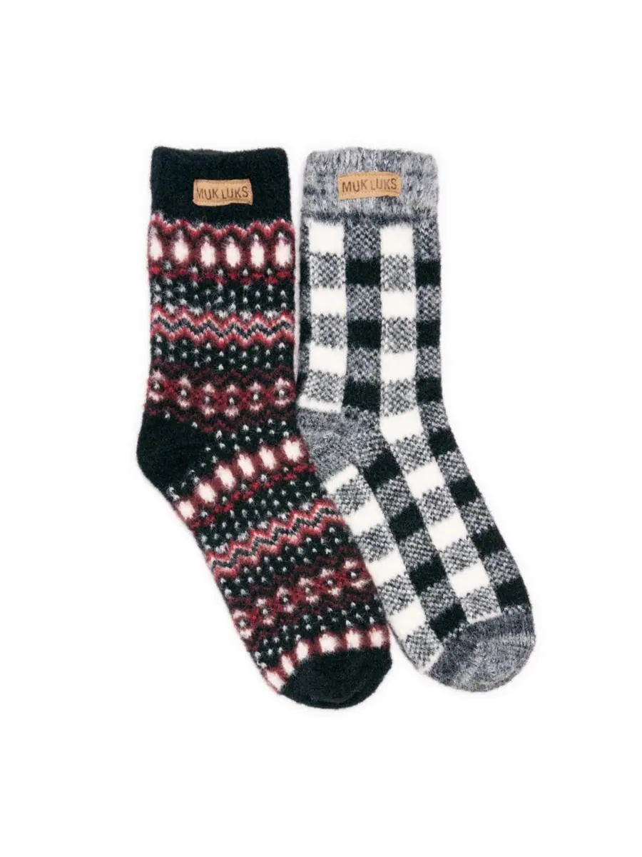 Женские носки под свитер, 2 пары в упаковке MUK LUKS, Ebony pack