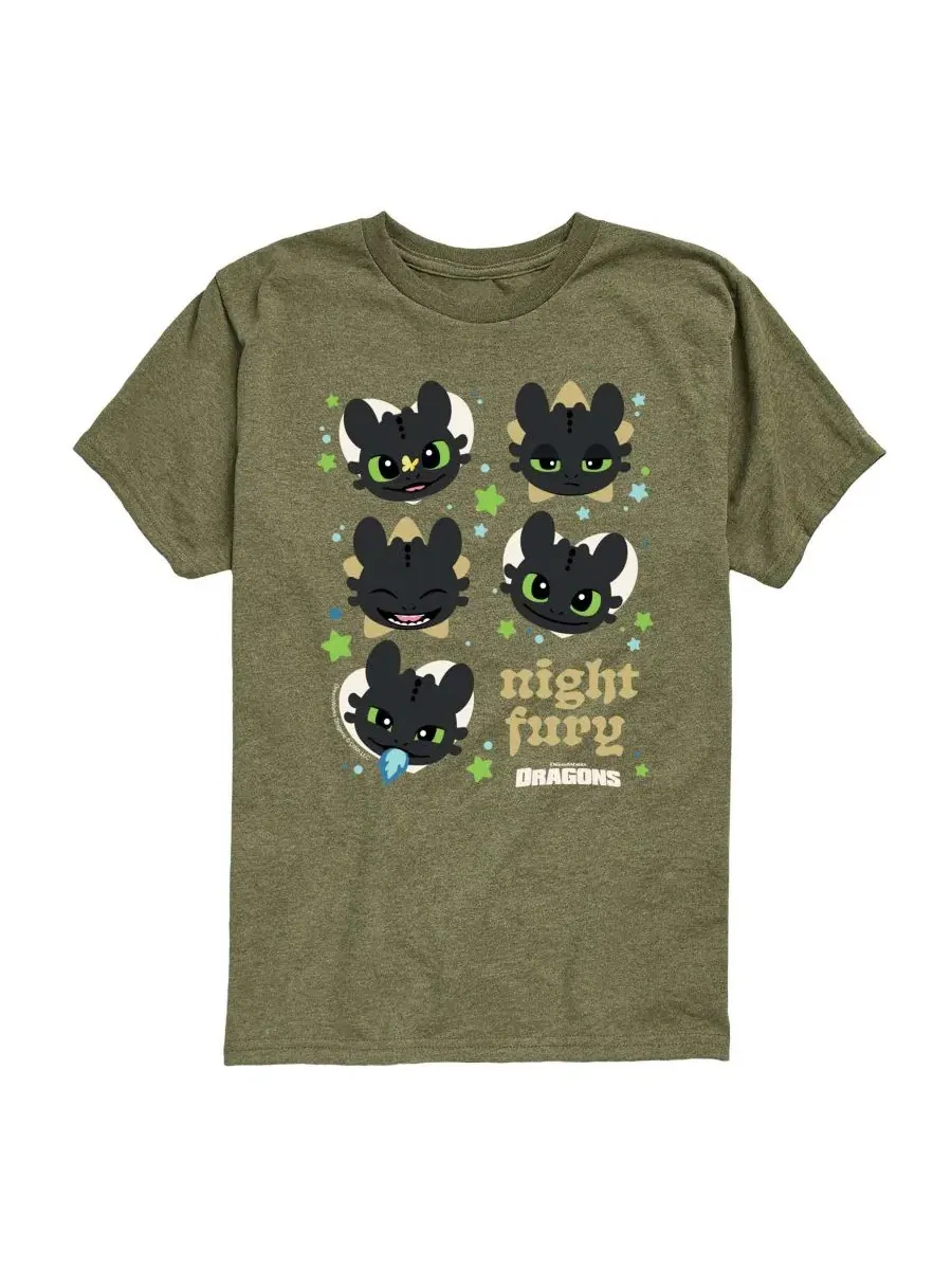 Детская футболка с коротким рукавом для мальчиков 2T-5T How To Train Your Dragon — изображение 1 из 3, зеленый