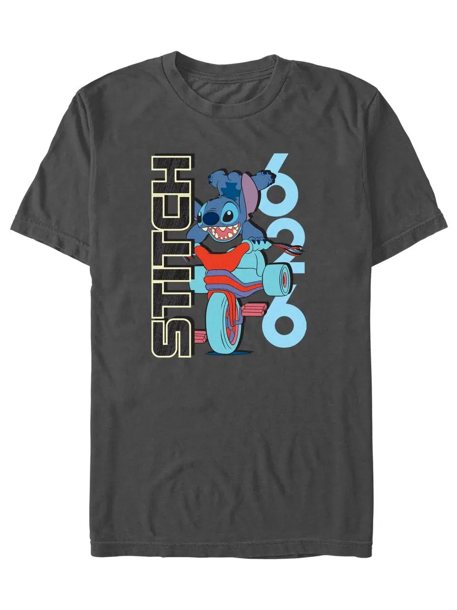 Мужская футболка с коротким рукавом Stitch Ride Lilo Stitch — серый