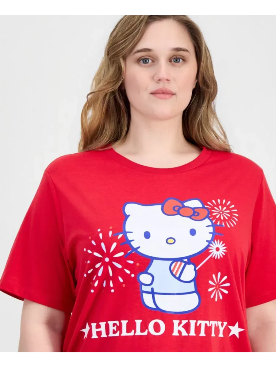 Модная футболка больших размеров с графическим принтом Hello Kitty Grayson Threads, The Label — красный
