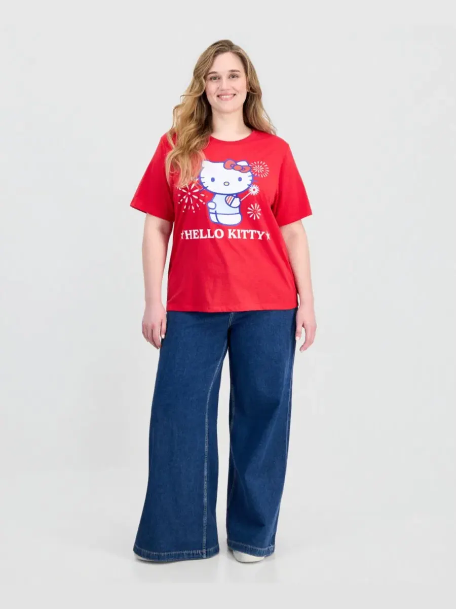 Модная футболка больших размеров с графическим принтом Hello Kitty Grayson Threads, The Label — изображение 2 из 4, красный