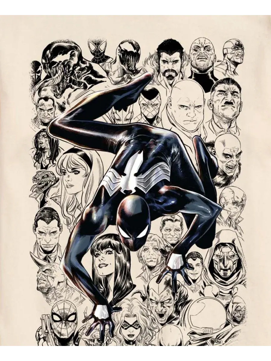 Мужская футболка с коротким рукавом и графическим рисунком персонажей Marvel Spider-Man в стиле — изображение 3 из 3, бежевый