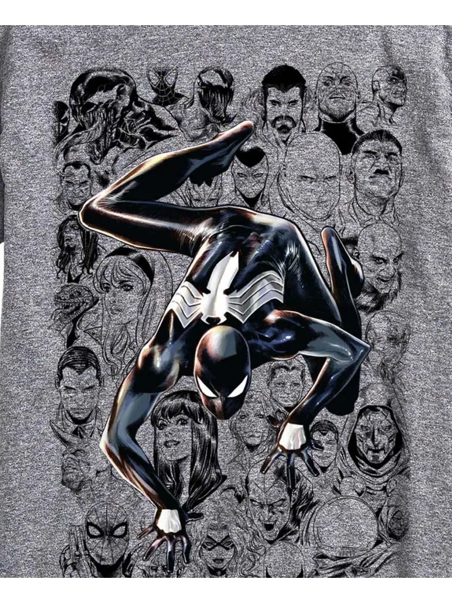 Мужская футболка с коротким рукавом и графическим рисунком персонажей Marvel Spider-Man в стиле — изображение 3 из 3