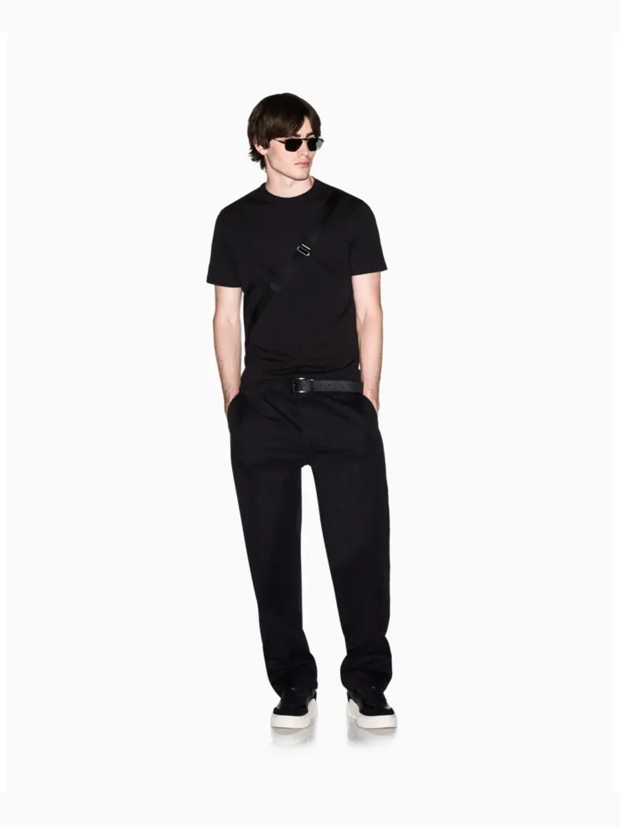 Мужская футболка с коротким рукавом и логотипом в виде круга в тон ткани A|X Armani Exchange — изображение 2 из 5, черный
