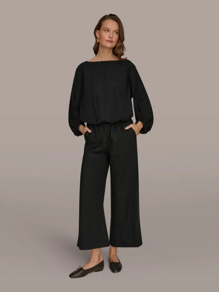 Женская блузка с вырезом-лодочкой Donna Karan Weekend — изображение 5 из 6, черный