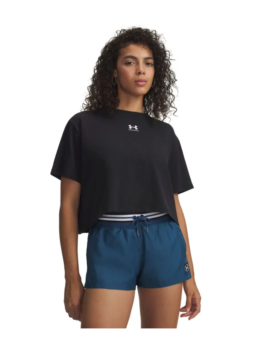 Женская футболка Rival с круглым вырезом свободного кроя Under Armour — изображение 1 из 3, черный