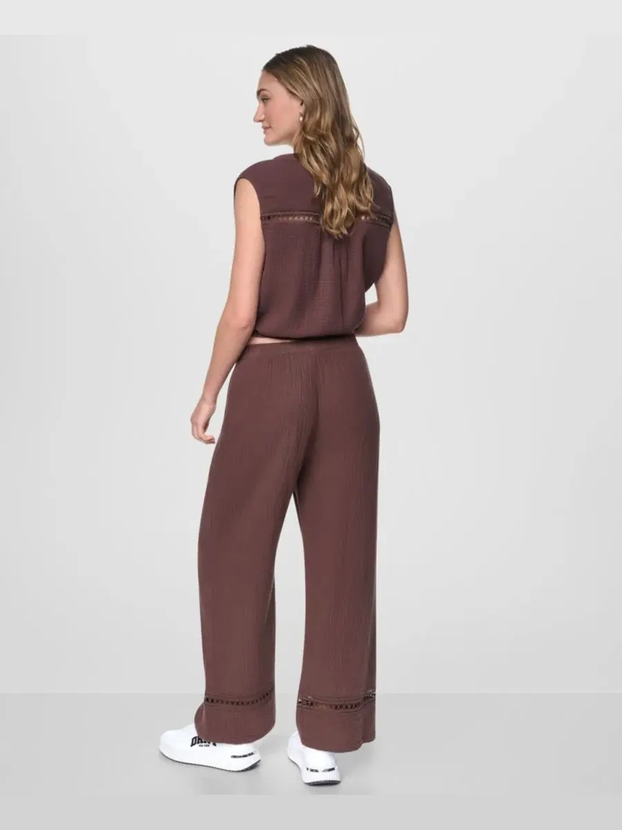 Женские брюки средней посадки на шнуровке DKNY Jeans — изображение 6 из 7, орех