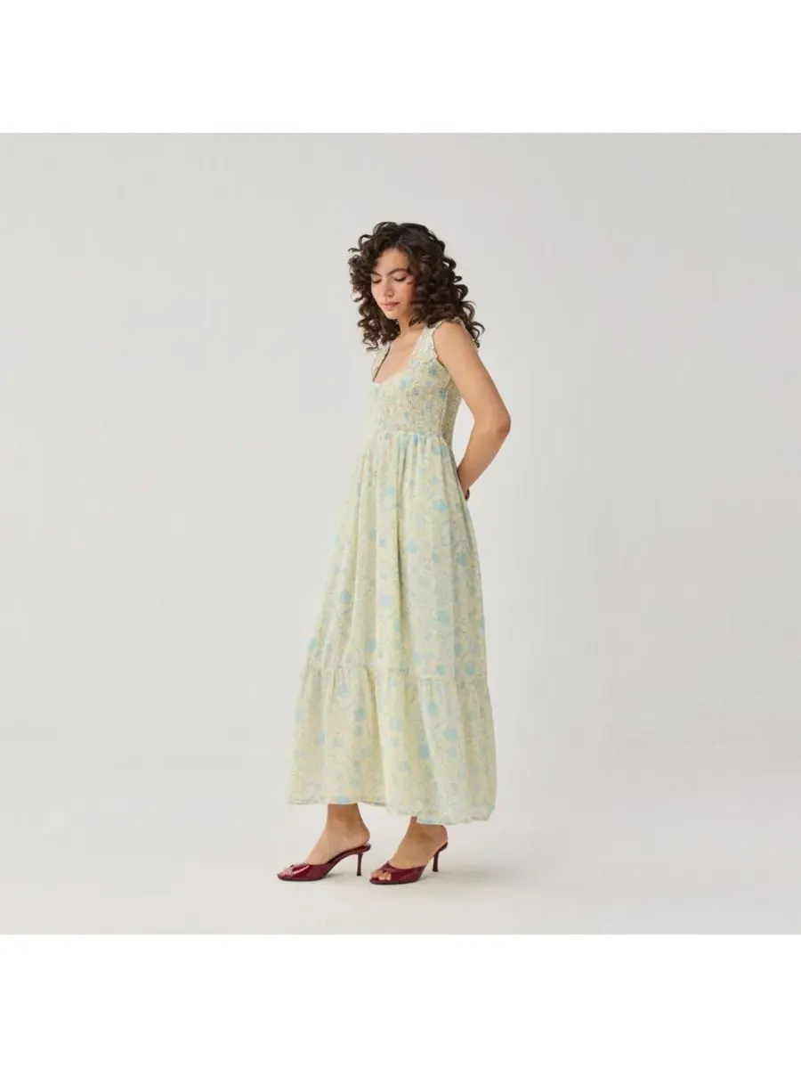 Платье макси без рукавов Smocked Maxi Reistor — изображение 11 из 11, желтый