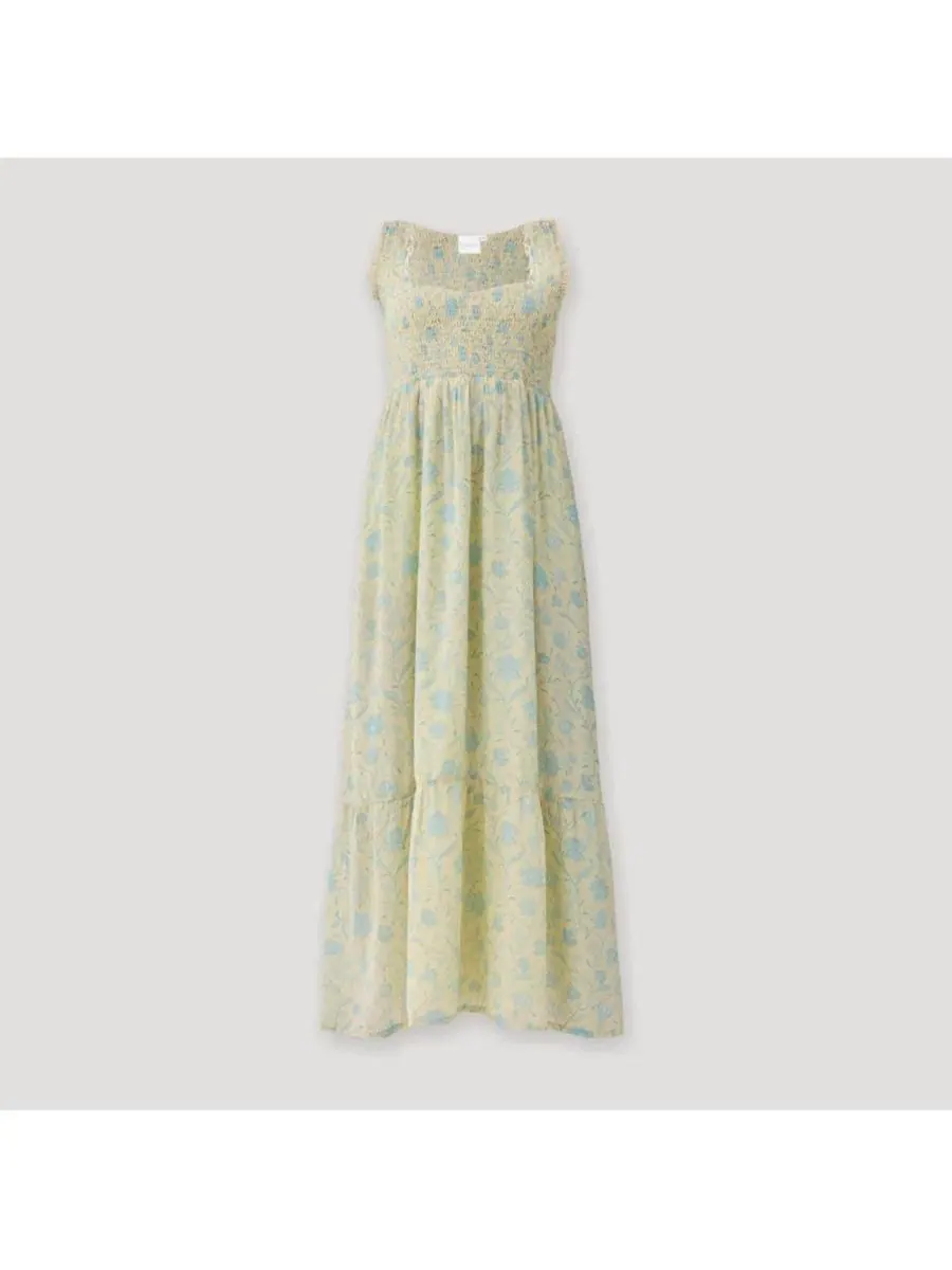 Платье макси без рукавов Smocked Maxi Reistor — изображение 3 из 11, желтый