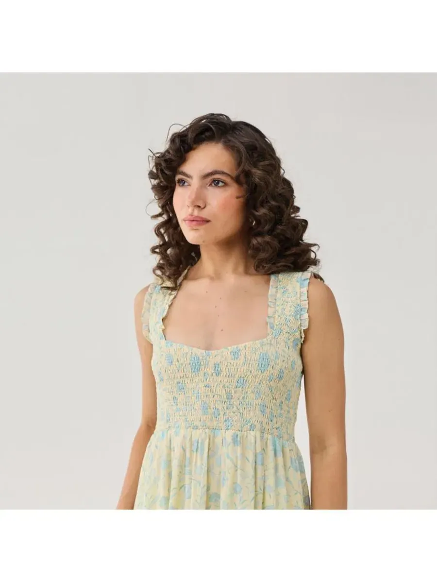 Платье макси без рукавов Smocked Maxi Reistor — изображение 6 из 11, желтый