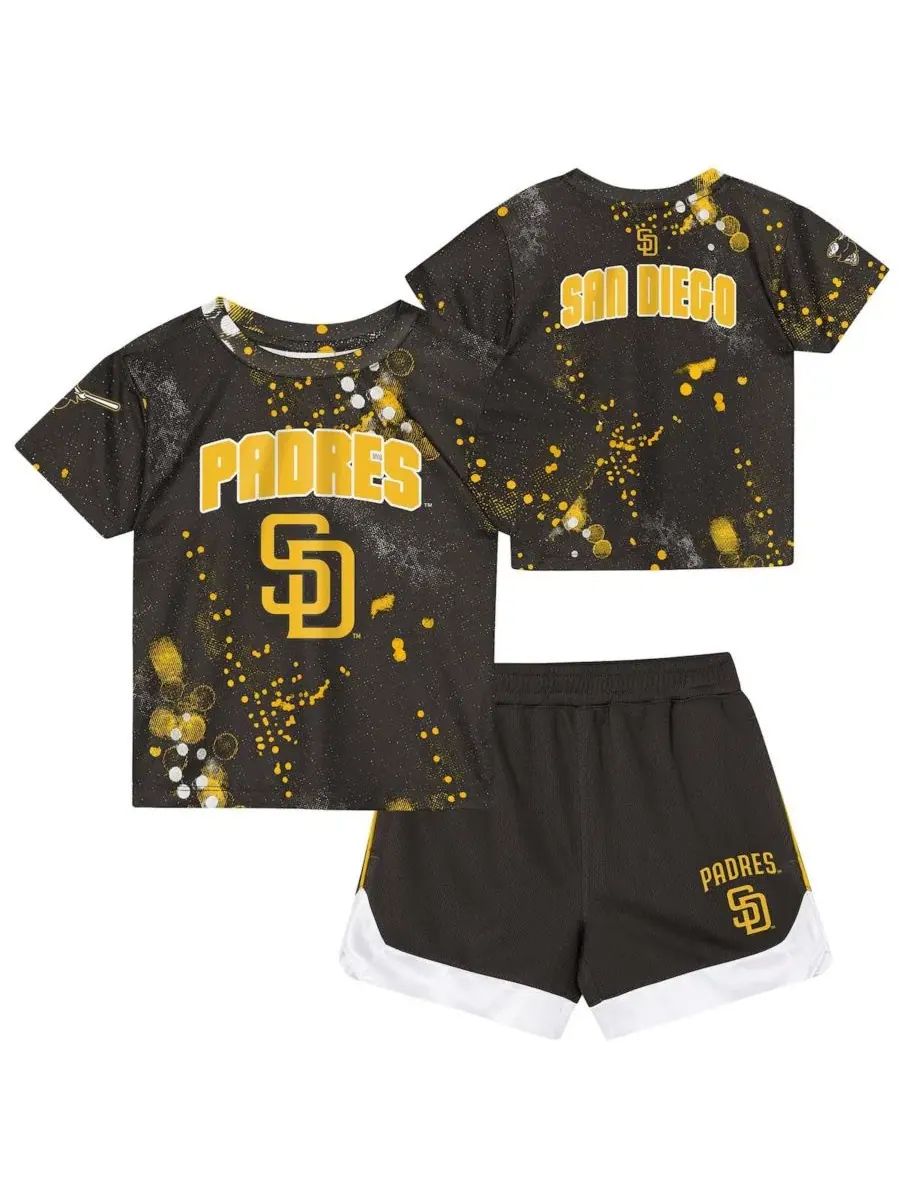 Комплект из футболки и шорт San Diego Padres Pinch Hitter Infielder Outerstuff — изображение 1 из 5, коричневый