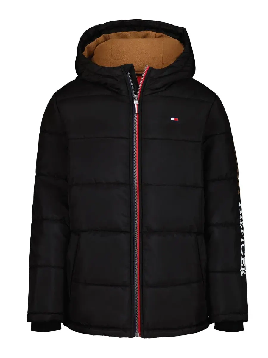Куртка-пуховик с капюшоном, с принтом Tommy Hilfiger