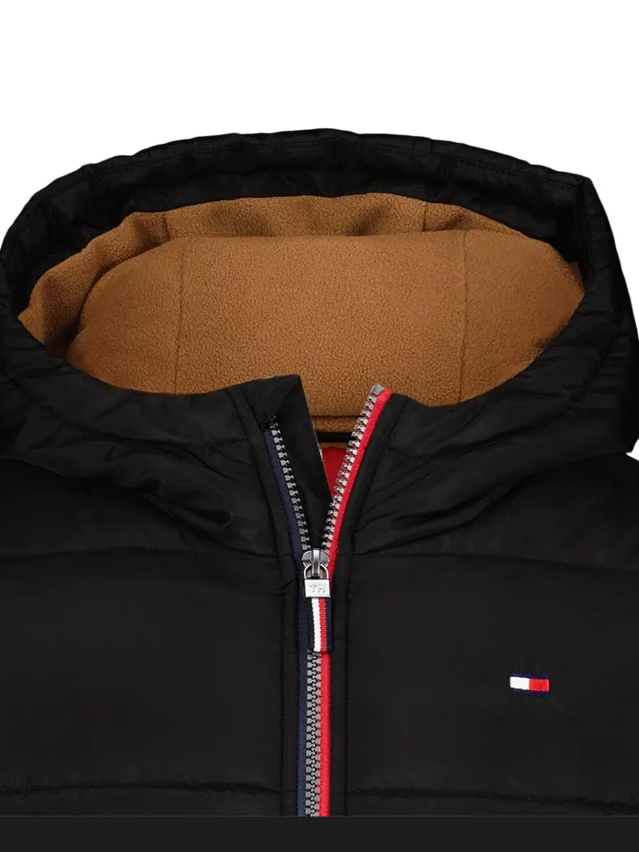 Куртка-пуховик с капюшоном, с принтом Tommy Hilfiger — изображение 4 из 11, черный
