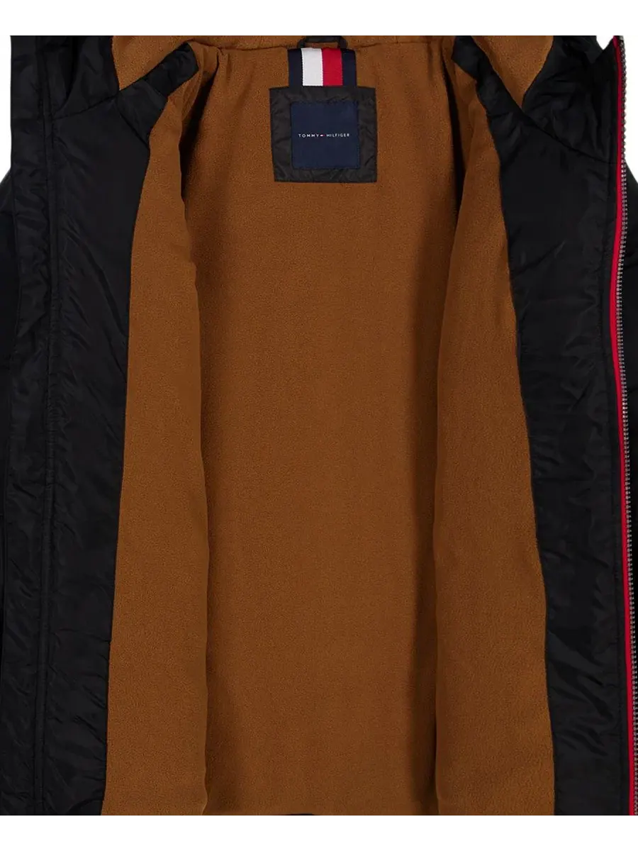 Куртка-пуховик с капюшоном, с принтом Tommy Hilfiger — изображение 5 из 11, черный