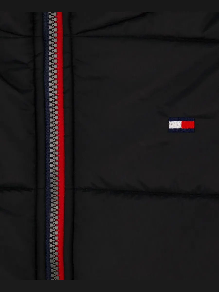 Куртка-пуховик с капюшоном, с принтом Tommy Hilfiger — изображение 6 из 11, черный