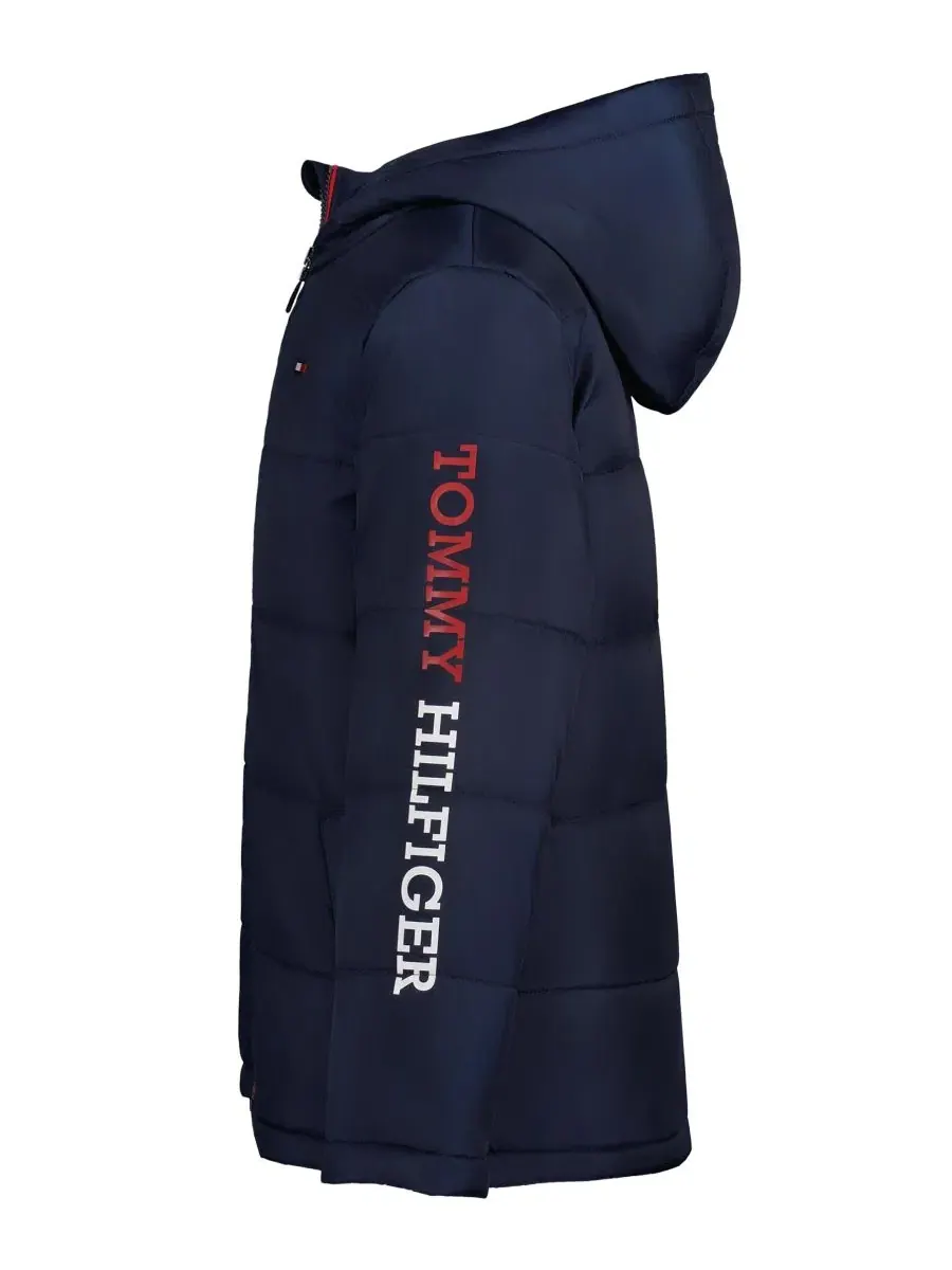 Пуховик для мальчика с логотипом Tommy Hilfiger — изображение 3 из 11, темно-синий