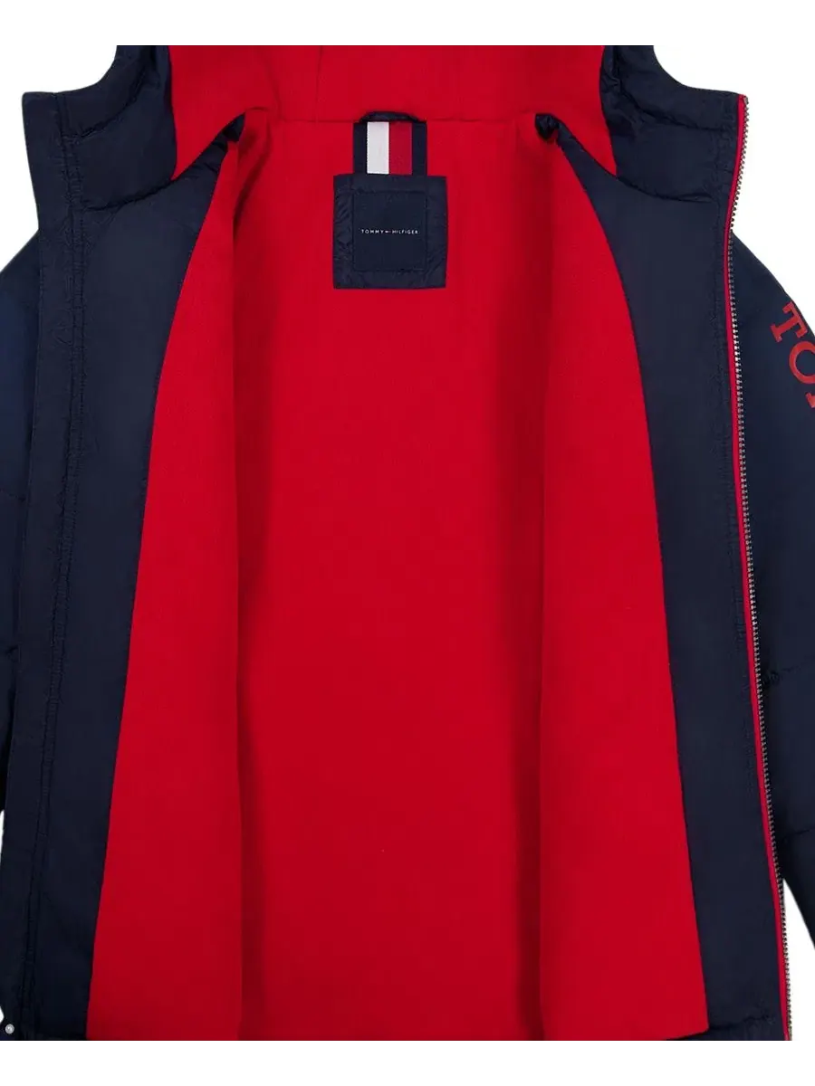 Пуховик для мальчика с логотипом Tommy Hilfiger — изображение 6 из 11, темно-синий