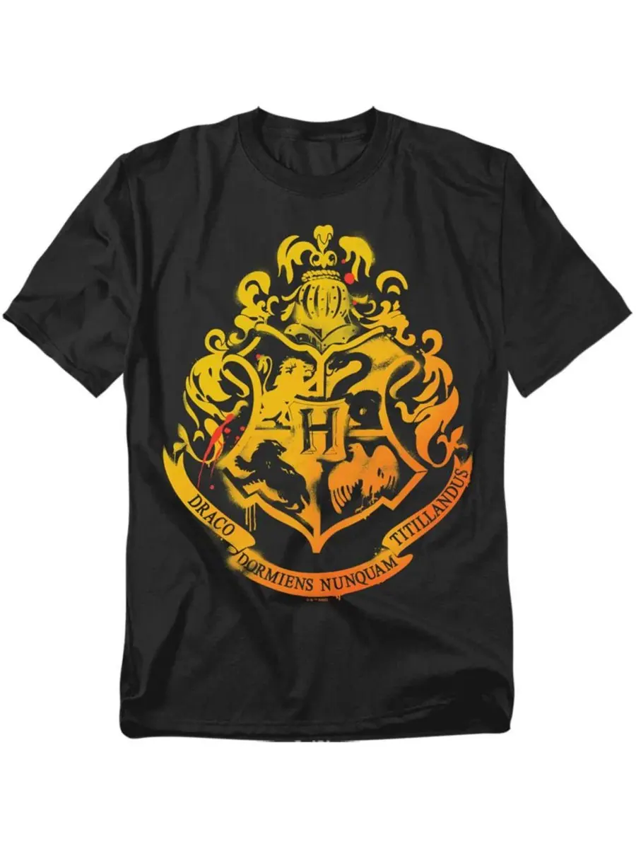 Футболка с длинным рукавом Hogwarts Stencil Harry Potter — изображение 1 из 3, черный