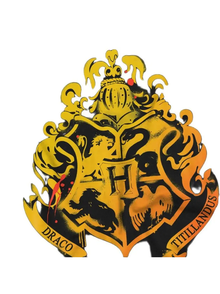 Футболка с длинным рукавом Hogwarts Stencil Harry Potter — изображение 3 из 3, черный